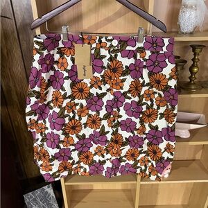 Princess Highway x ModCloth Funky Purple and Orange Floral Mini Skirt